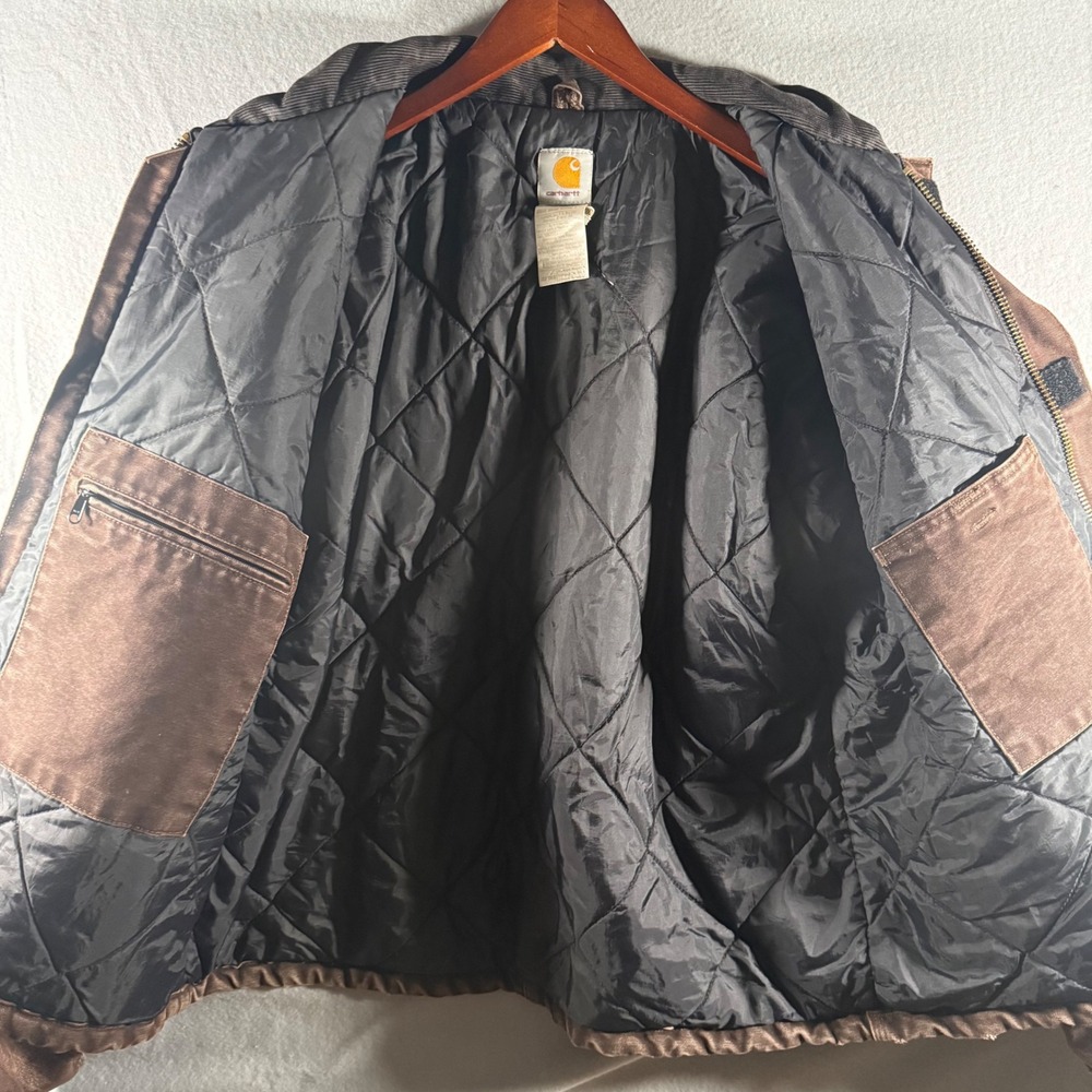 Vintage Carhartt J22 DKB Detroit Style Jacket Mens XL Dark Brown Duck Canvas USA - Picture 6 of 6